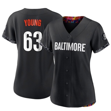 Black Authentic Brandon Young Women's Baltimore Orioles 2023 City Connect Jersey