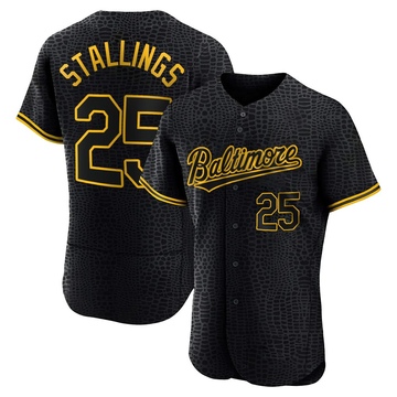 Black Authentic Jacob Stallings Men's Baltimore Orioles Snake Skin City Jersey
