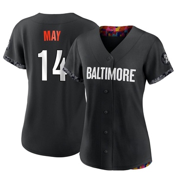 Black Authentic Lee May Women's Baltimore Orioles 2023 City Connect Jersey