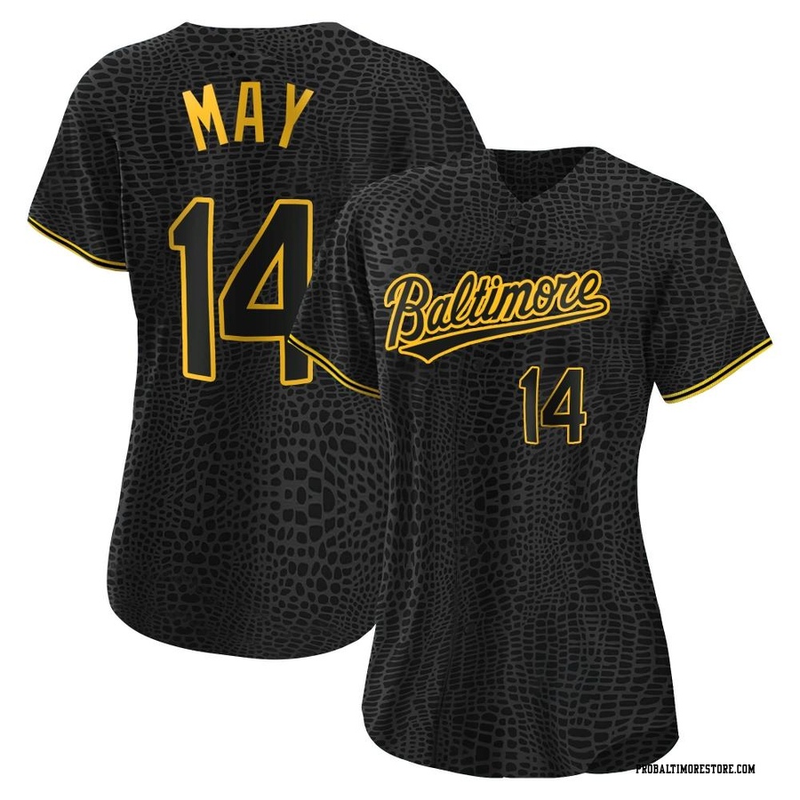 Black Authentic Lee May Women's Baltimore Orioles Snake Skin City Jersey