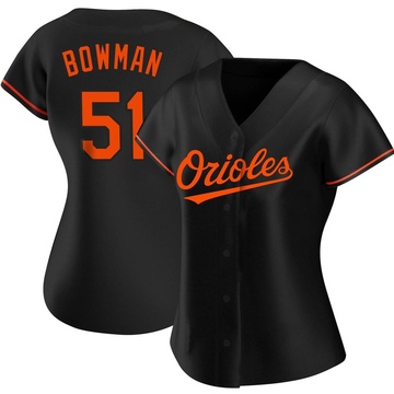Black Authentic Matt Bowman Women's Baltimore Orioles Alternate Jersey