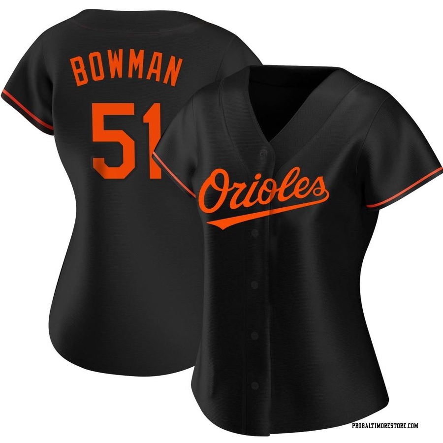 Black Authentic Matt Bowman Women's Baltimore Orioles Alternate Jersey