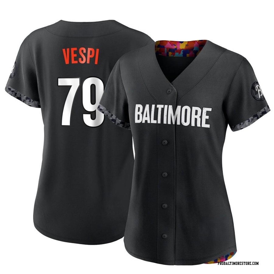 Black Authentic Nick Vespi Women's Baltimore Orioles 2023 City Connect Jersey