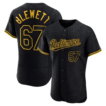Black Authentic Scott Blewett Men's Baltimore Orioles Snake Skin City Jersey