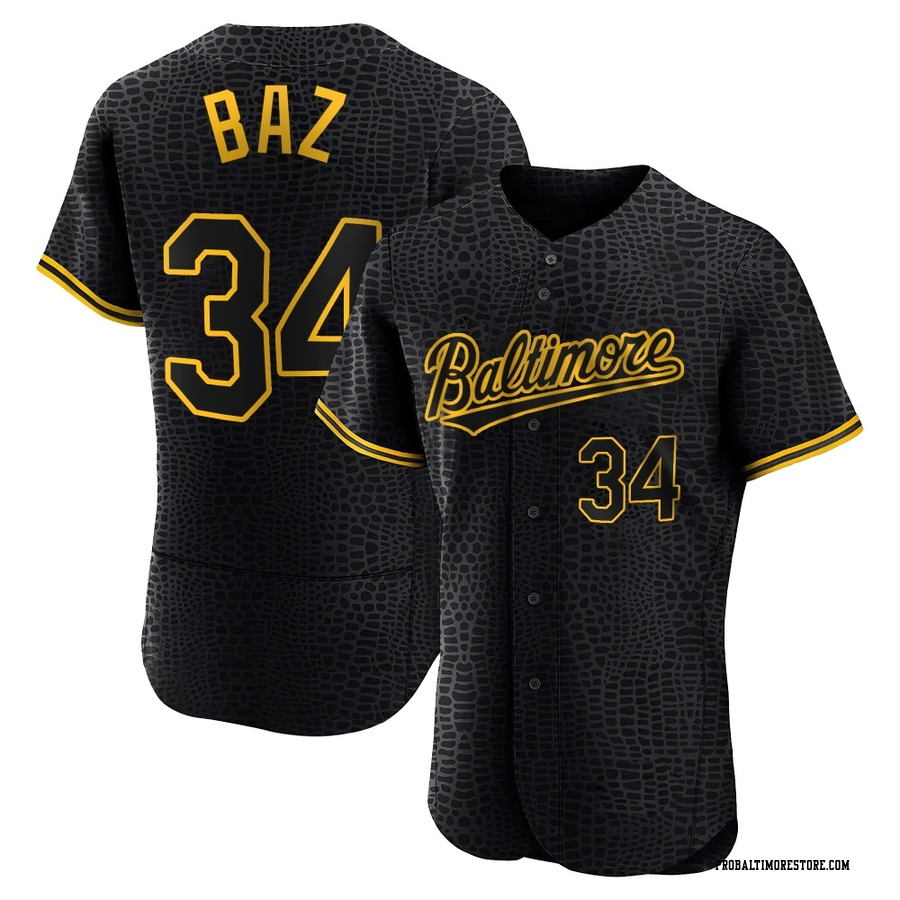 Black Authentic Shane Baz Men's Baltimore Orioles Snake Skin City Jersey