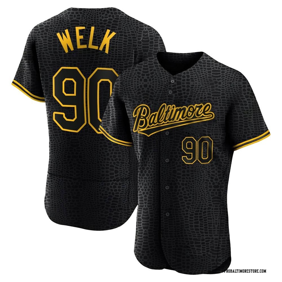Black Authentic Toby Welk Men's Baltimore Orioles Snake Skin City Jersey