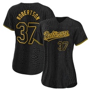 Black Authentic Will Robertson Women's Baltimore Orioles Snake Skin City Jersey