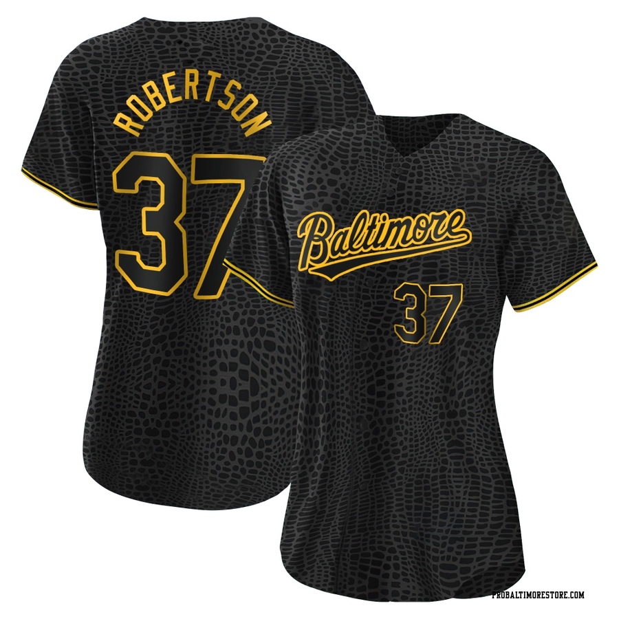 Black Authentic Will Robertson Women's Baltimore Orioles Snake Skin City Jersey