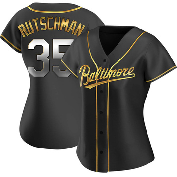Black Golden Replica Adley Rutschman Women's Baltimore Orioles Alternate Jersey