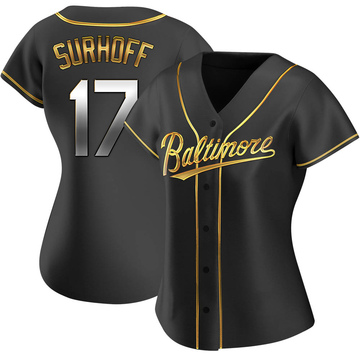 Black Golden Replica Bj Surhoff Women's Baltimore Orioles Alternate Jersey