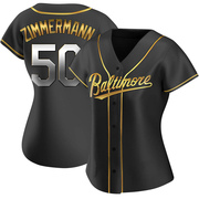 Black Golden Replica Bruce Zimmermann Women's Baltimore Orioles Alternate Jersey