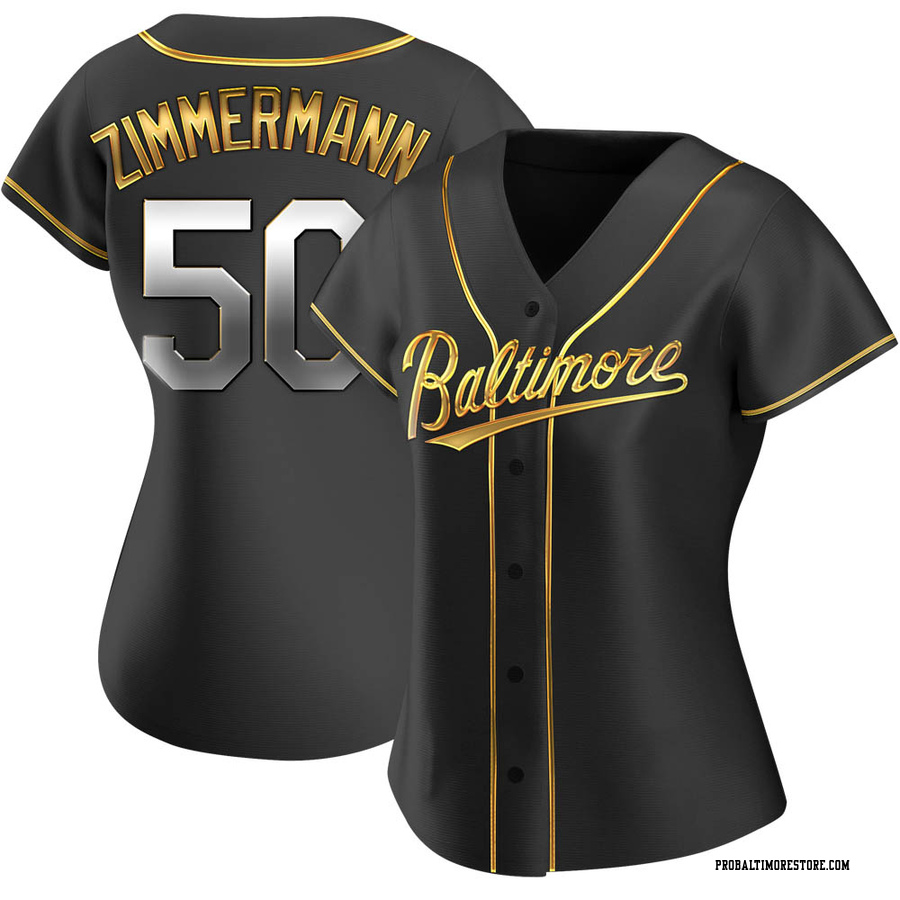 Black Golden Replica Bruce Zimmermann Women's Baltimore Orioles Alternate Jersey