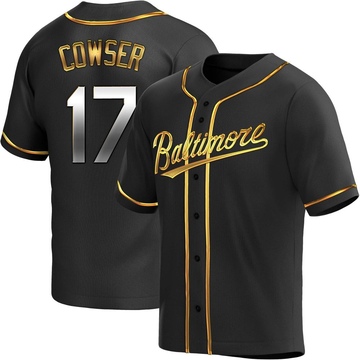 Black Golden Replica Colton Cowser Youth Baltimore Orioles Alternate Jersey