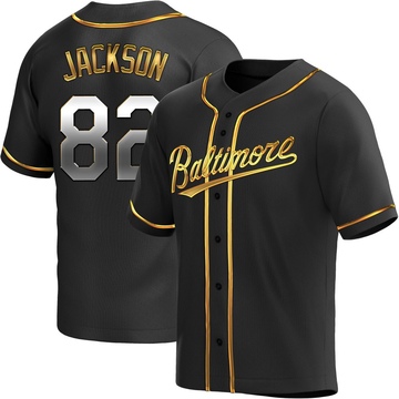 Black Golden Replica Jeremiah Jackson Men's Baltimore Orioles Alternate Jersey