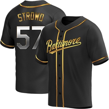 Black Golden Replica Kade Strowd Youth Baltimore Orioles Alternate Jersey