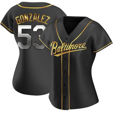 Black Golden Replica Luis Gonzalez Women's Baltimore Orioles Alternate Jersey