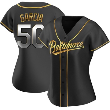 Black Golden Replica Rico Garcia Women's Baltimore Orioles Alternate Jersey