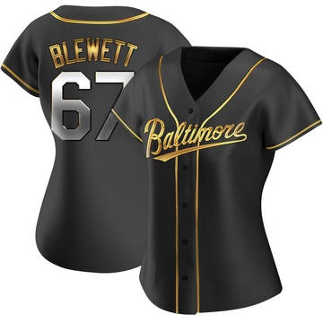 Black Golden Replica Scott Blewett Women's Baltimore Orioles Alternate Jersey