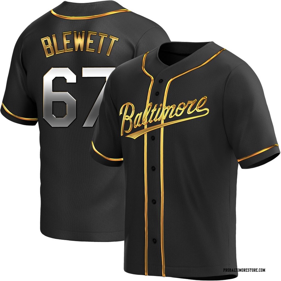 Black Golden Replica Scott Blewett Youth Baltimore Orioles Alternate Jersey