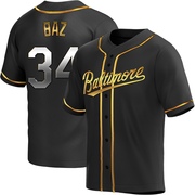 Black Golden Replica Shane Baz Youth Baltimore Orioles Alternate Jersey