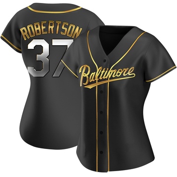 Black Golden Replica Will Robertson Women's Baltimore Orioles Alternate Jersey