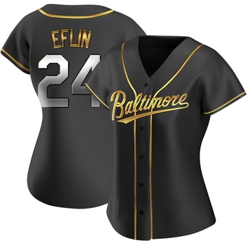 Black Golden Replica Zach Eflin Women's Baltimore Orioles Alternate Jersey