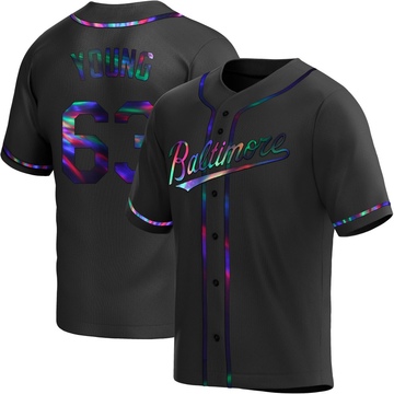 Black Holographic Replica Brandon Young Youth Baltimore Orioles Alternate Jersey