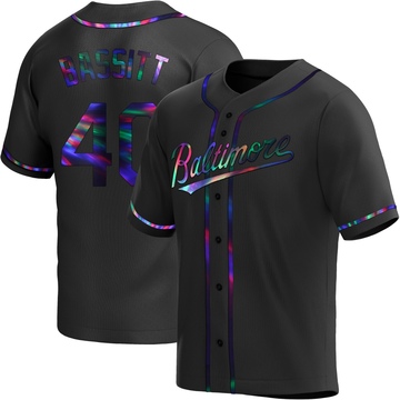 Black Holographic Replica Chris Bassitt Youth Baltimore Orioles Alternate Jersey