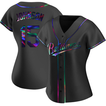 Black Holographic Replica Davey Johnson Women's Baltimore Orioles Alternate Jersey