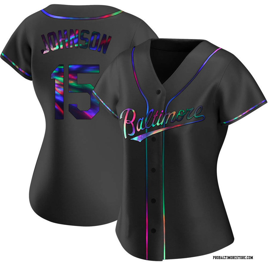 Black Holographic Replica Davey Johnson Women's Baltimore Orioles Alternate Jersey