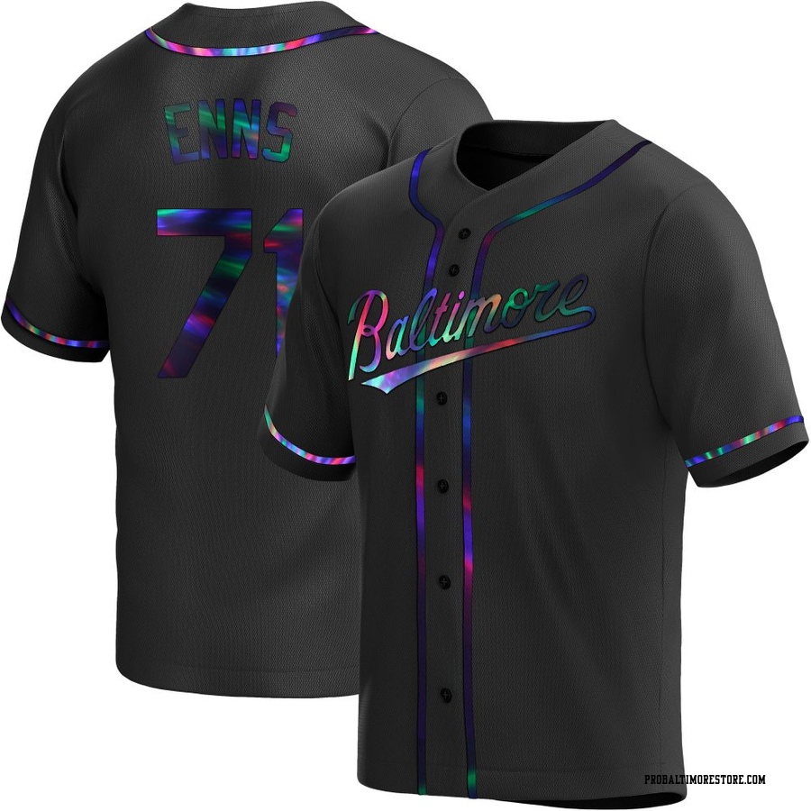 Black Holographic Replica Dietrich Enns Men's Baltimore Orioles Alternate Jersey
