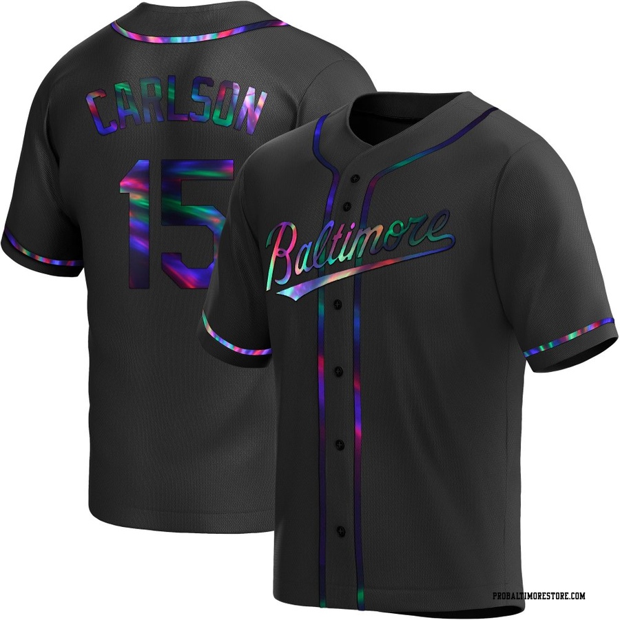 Black Holographic Replica Dylan Carlson Men's Baltimore Orioles Alternate Jersey