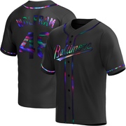 Black Holographic Replica Grant Wolfram Men's Baltimore Orioles Alternate Jersey