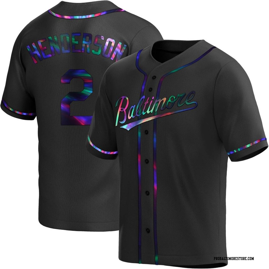 Black Holographic Replica Gunnar Henderson Men's Baltimore Orioles Alternate Jersey