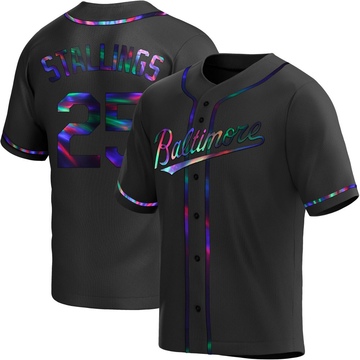 Black Holographic Replica Jacob Stallings Men's Baltimore Orioles Alternate Jersey