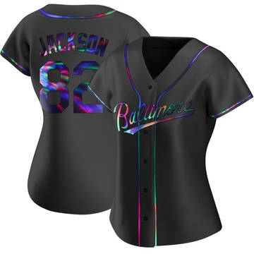 Black Holographic Replica Jeremiah Jackson Women's Baltimore Orioles Alternate Jersey