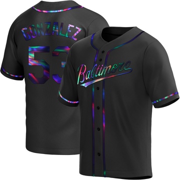 Black Holographic Replica Luis Gonzalez Men's Baltimore Orioles Alternate Jersey