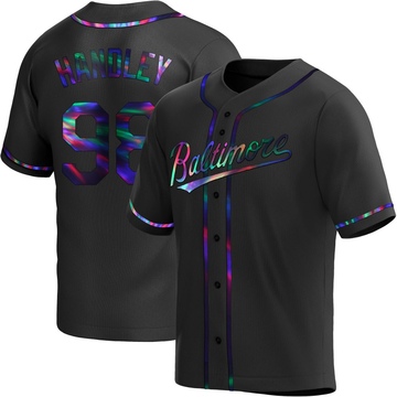 Black Holographic Replica Maverick Handley Youth Baltimore Orioles Alternate Jersey