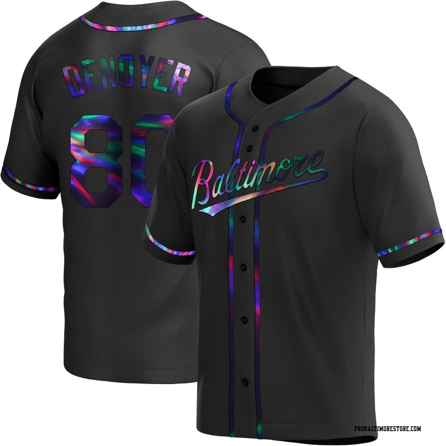 Black Holographic Replica Noah Denoyer Men's Baltimore Orioles Alternate Jersey