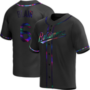 Black Holographic Replica Paul Blair Men's Baltimore Orioles Alternate Jersey