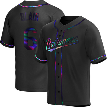 Black Holographic Replica Paul Blair Men's Baltimore Orioles Alternate Jersey