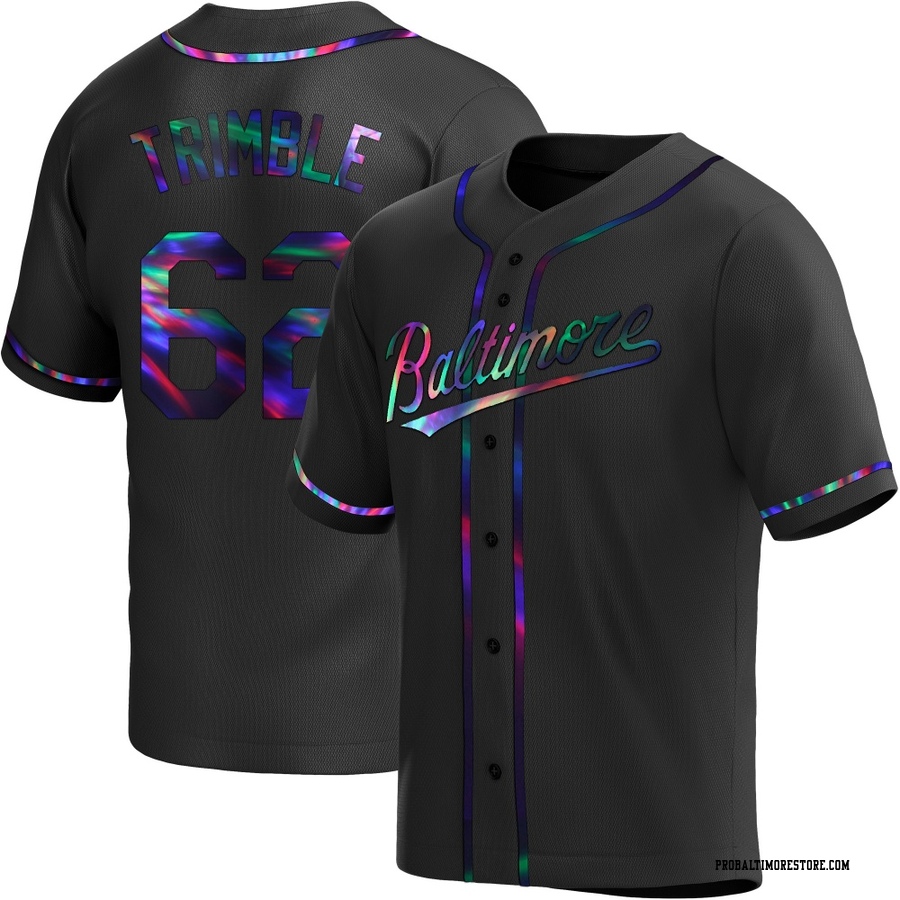 Black Holographic Replica Reed Trimble Men's Baltimore Orioles Alternate Jersey