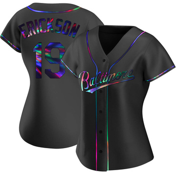Black Holographic Replica Scott Erickson Women's Baltimore Orioles Alternate Jersey