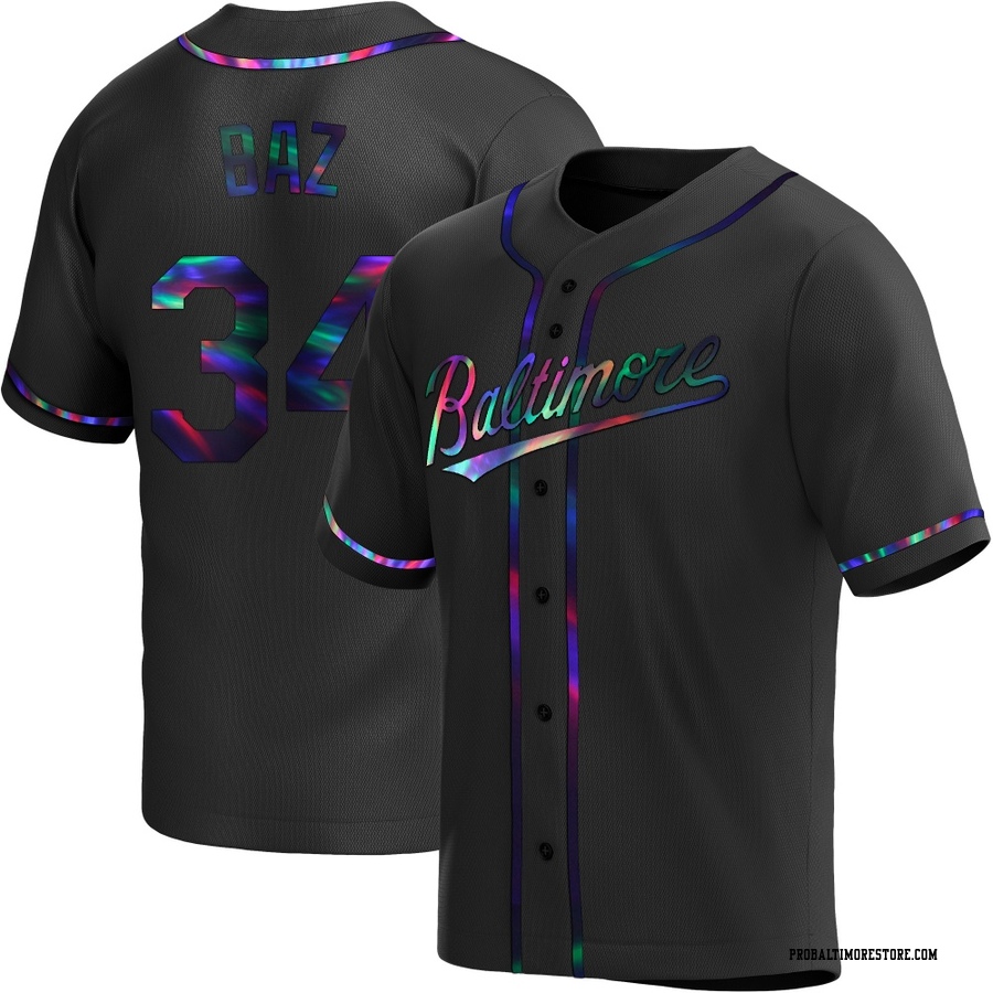 Black Holographic Replica Shane Baz Youth Baltimore Orioles Alternate Jersey