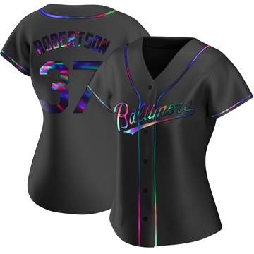 Black Holographic Replica Will Robertson Women's Baltimore Orioles Alternate Jersey
