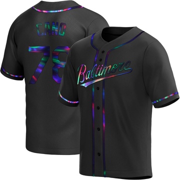 Black Holographic Replica Yennier Cano Youth Baltimore Orioles Alternate Jersey