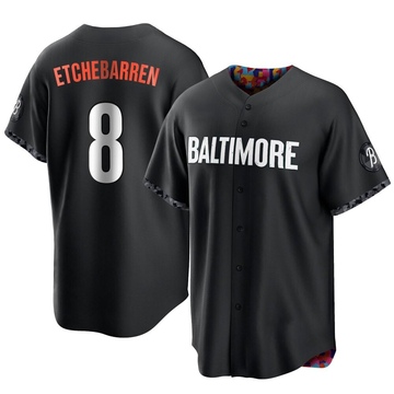 Black Replica Andy Etchebarren Youth Baltimore Orioles 2023 City Connect Jersey