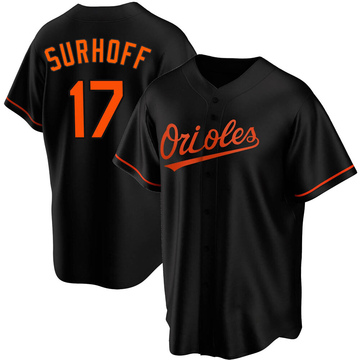 Black Replica Bj Surhoff Men's Baltimore Orioles Alternate Jersey