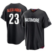 Black Replica Blaze Alexander Youth Baltimore Orioles 2023 City Connect Jersey