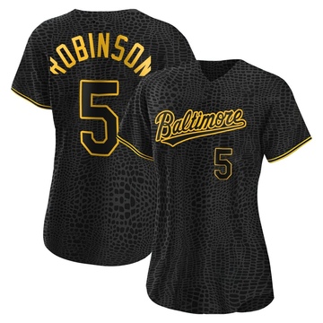 Black Replica Brooks Robinson Women's Baltimore Orioles Snake Skin City Jersey